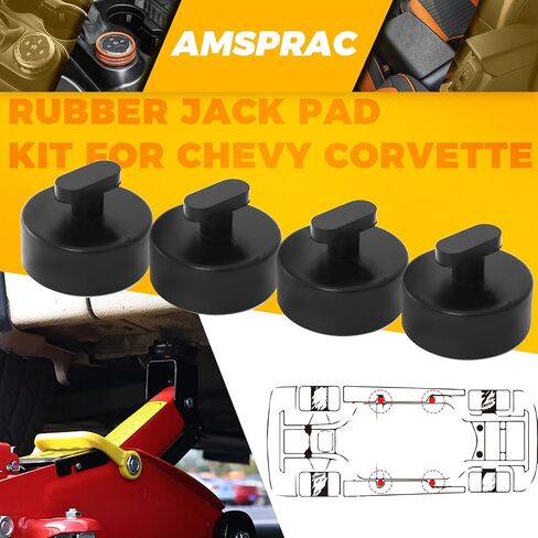 Car Lift Jack Stand Rubber Pads,Jack Pad Adapter,fit for Chevrolet Corvette C5 C6 C7 GS Z,Jacking Point Protector Pads,Car Tire Repair Tools with Gloves Storage Box,Anti-Slip Jack Pads,4PCS in Saudi Arabia
