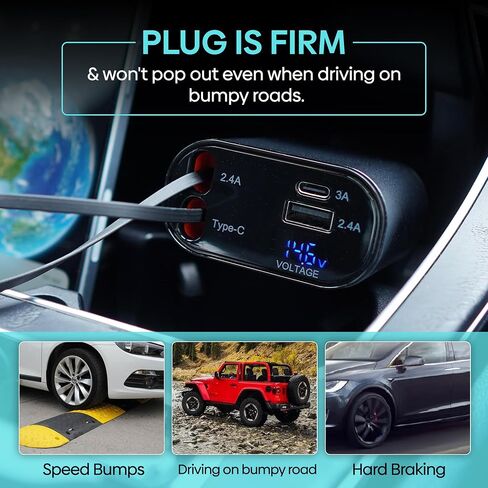 Retractable Car Charger | 4 in 1 Fast Car Phone Charger 120W | Retractable Cables and USB Car Charger | Compatible with iPhone 15/14/13/12/11, Galaxy, Pixel | Car Accessories | iPhone Car Charger in Saudi Arabia