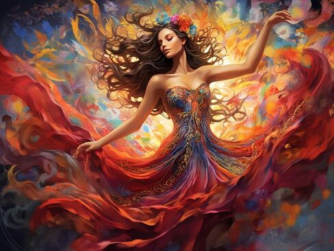 LOMSIOY Diamond Art Painting Kits Woman for Adults Paint with Diamond Art Dancer, Round Full Drill Crystal Rhinestone Crafts Gem Arts for Home Wall Decor 12x16 inch 00325 in Saudi Arabia