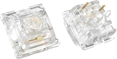 مفاتيح DUROCK Ice King اللمسية، 68 جرام زنبركي تقدمي شفاف وشفاف RGB، 5 دبابيس Lubed T1 مفاتيح لوحة المفاتيح الميكانيكية اللمسية (90 قطعة) in Kuwait