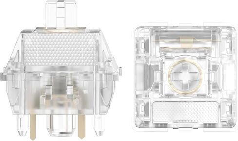 مفاتيح DUROCK Ice King اللمسية، 68 جرام زنبركي تقدمي شفاف وشفاف RGB، 5 دبابيس Lubed T1 مفاتيح لوحة المفاتيح الميكانيكية اللمسية (90 قطعة) in Kuwait