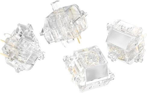 مفاتيح DUROCK Ice King اللمسية، 68 جرام زنبركي تقدمي شفاف وشفاف RGB، 5 دبابيس Lubed T1 مفاتيح لوحة المفاتيح الميكانيكية اللمسية (90 قطعة) in Kuwait