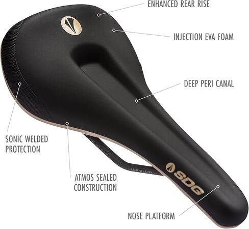 SDG Components Bel-Air V3 Max e-Mountain Bike Saddle Lux-Alloy Rails 260 x 140mm Road Gravel Bicycle Comfort Seat in Kuwait