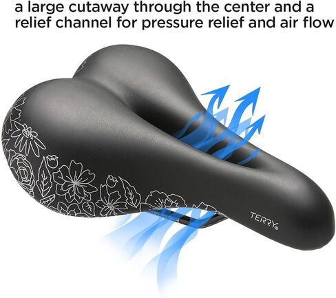 سرج Terry Bike Saddle للسيدات على شكل فراشة Ti Gel - مقعد دراجة للنساء - مرن ومريح - غطاء جلدي in Saudi Arabia