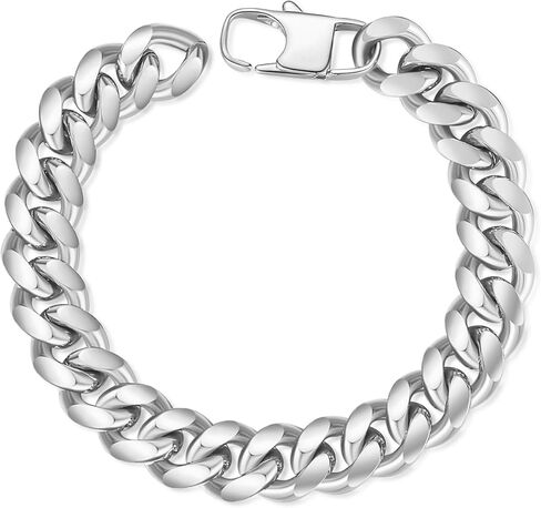 سوار سلسلة كوبي قوي للرجال، عرض 8/10/12 مم، طول 7.48/8.27 بوصة، سوار من الفولاذ المقاوم للصدأ 316L/مطلي بالذهب 24 قيراط للرجال والنساء، أرسل صندوق هدايا in Kuwait