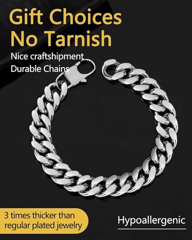 سوار سلسلة كوبي قوي للرجال، عرض 8/10/12 مم، طول 7.48/8.27 بوصة، سوار من الفولاذ المقاوم للصدأ 316L/مطلي بالذهب 24 قيراط للرجال والنساء، أرسل صندوق هدايا in Kuwait