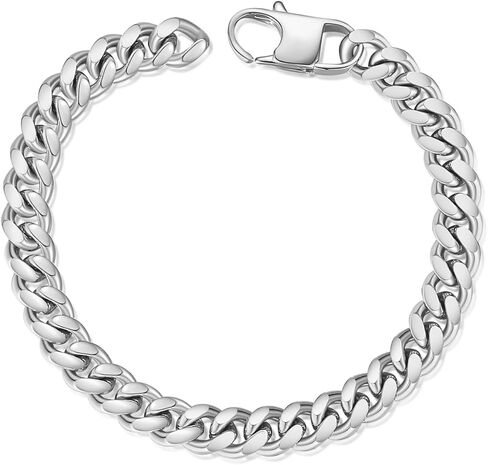 Men Sturdy Cuban Chain Bracelet, 8/10/12mm Width, 7.48/8.27inch Length, 316L Stainless Steel/24K Gold Plated Fashion Jewelry Curb Bracelet for Men Women, Send Gift Box in Saudi Arabia