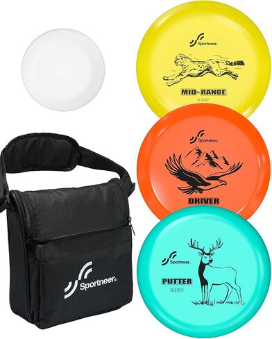 Sportneer Disc Golf Set, Disc Golf Starter Set of 3 with Putter Mid Range Driver Mini Disc Marker Include Discs Golf Bag for Men Women Adults Beginner Professional Backyard Camping Outdoor Game in Saudi Arabia