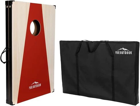 لعبة Monoprice Wood Cornhole الخارجية - 3 × 2 بوصة مع 8 أكياس حبوب وحقيبة حمل - مجموعة Pure Outdoor in Saudi Arabia