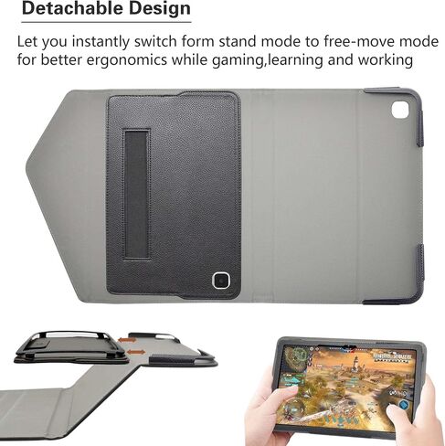 Alapmk for Galaxy Tab A7 10.4 Case,Detachable Design Folio Multiple Angles Stand Cover with Pocket & Auto Sleep/Wake for Samsung Galaxy Tab A7 [SM-T500/T505/T507] 10.4 inch Tablet,Black in Saudi Arabia