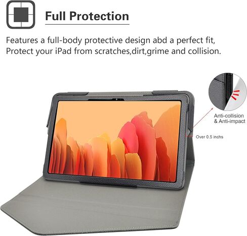 Alapmk for Galaxy Tab A7 10.4 Case,Detachable Design Folio Multiple Angles Stand Cover with Pocket & Auto Sleep/Wake for Samsung Galaxy Tab A7 [SM-T500/T505/T507] 10.4 inch Tablet,Black in Saudi Arabia