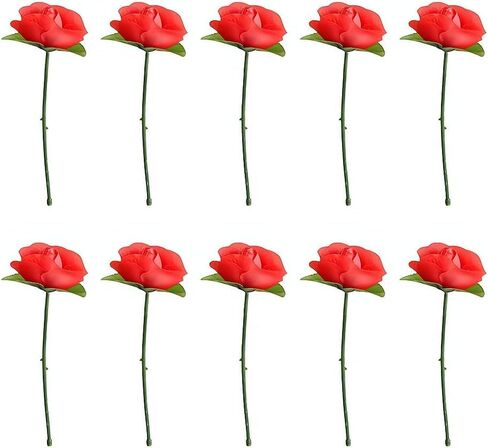 10Pcs Red Folding Rose/Rose Appearing Magic Tricks Flower Appearing Close Up Stage Street Magic, Magic Tricks, Magic Tricks for Adults in Saudi Arabia