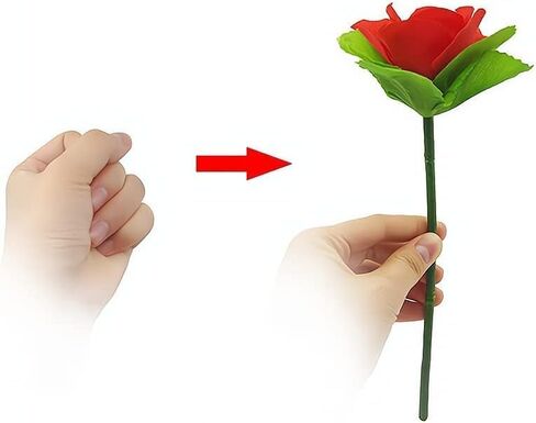 10Pcs Red Folding Rose/Rose Appearing Magic Tricks Flower Appearing Close Up Stage Street Magic, Magic Tricks, Magic Tricks for Adults in Saudi Arabia