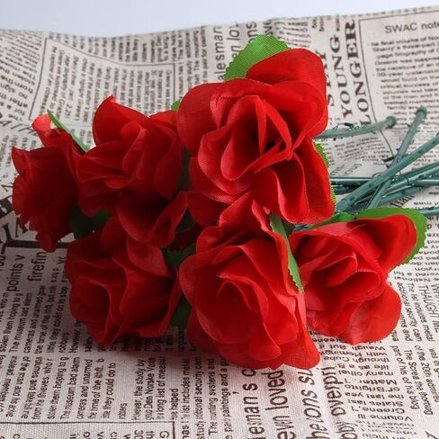 10Pcs Red Folding Rose/Rose Appearing Magic Tricks Flower Appearing Close Up Stage Street Magic, Magic Tricks, Magic Tricks for Adults in Saudi Arabia
