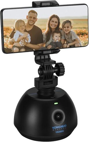 YONGNUO حامل هاتف للتتبع التلقائي، لا يتطلب تطبيقًا وإعدادات، صور ومقاطع فيديو بدون استخدام اليدين بزاوية 360 درجة، لجميع الهواتف المحمولة in Kuwait