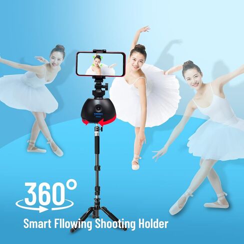 YONGNUO حامل هاتف للتتبع التلقائي، لا يتطلب تطبيقًا وإعدادات، صور ومقاطع فيديو بدون استخدام اليدين بزاوية 360 درجة، لجميع الهواتف المحمولة in Kuwait