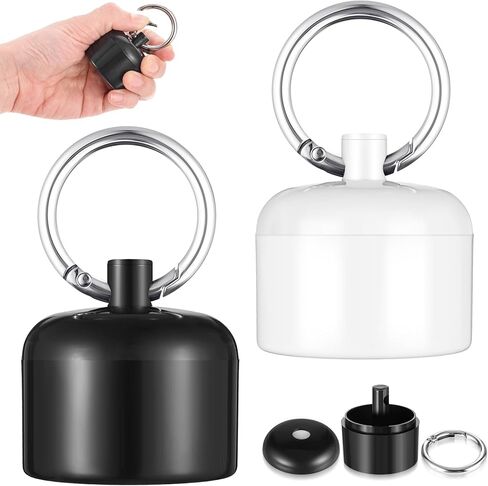 2Pcs Jewelry Ring Holder Keychain, Small Travel Jewelry Case Travel Pill Box Keychain Ring Holder for Earrings, Rings, Necklaces Man and Women（Black and White） in Saudi Arabia