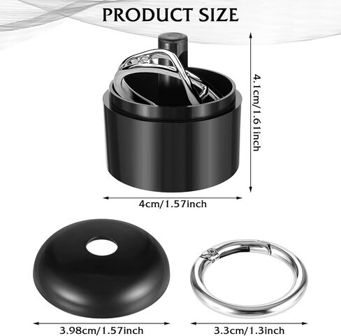 2Pcs Jewelry Ring Holder Keychain, Small Travel Jewelry Case Travel Pill Box Keychain Ring Holder for Earrings, Rings, Necklaces Man and Women（Black and White） in Saudi Arabia