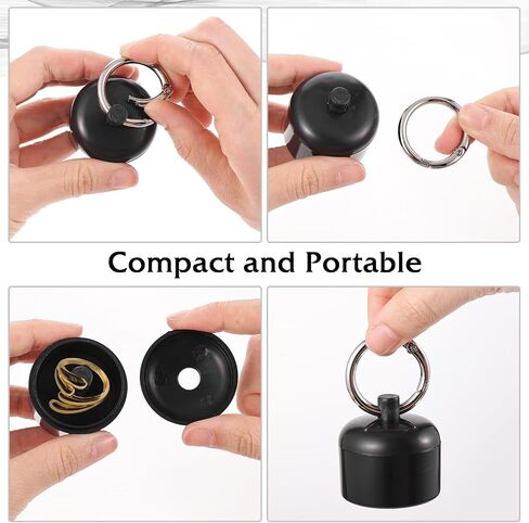 2Pcs Jewelry Ring Holder Keychain, Small Travel Jewelry Case Travel Pill Box Keychain Ring Holder for Earrings, Rings, Necklaces Man and Women（Black and White） in Saudi Arabia