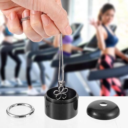 2Pcs Jewelry Ring Holder Keychain, Small Travel Jewelry Case Travel Pill Box Keychain Ring Holder for Earrings, Rings, Necklaces Man and Women（Black and White） in Saudi Arabia
