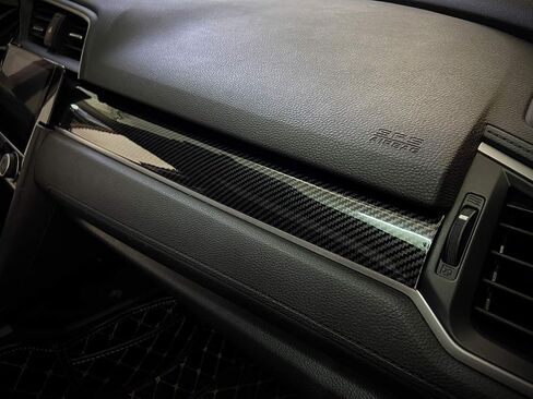 Carbon Fiber Grain Interior Center Control Dashboard Stripe Cover Trim Panel for Honda 10th Gen Civic 2016 2017 2018 2019 2020 2021 in Saudi Arabia