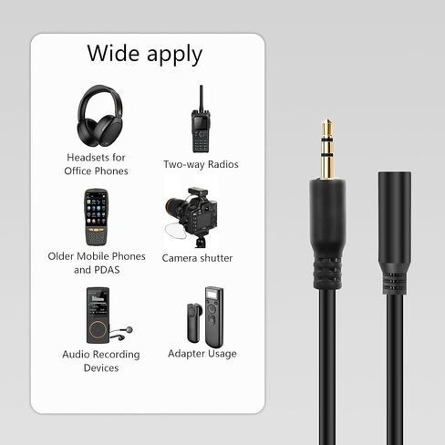 CERRXIAN 2Pack 2.5mm TRS Extension Audio Male to Female Aux Adapter Coiled Cord for Camcorder, Camera,Camera Remote,Headphone,IR Blaster & IR Emitter - 3ft (Angle to Straight) in Saudi Arabia