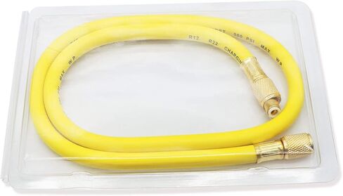 خرطوم شحن مبرد من Wulankd 1/4 SAE، طول 2.95 قدم، أنبوب تبريد HVAC 500PSI، لصيانة تبريد مكيف الهواء المنزلي، أصفر in Kuwait