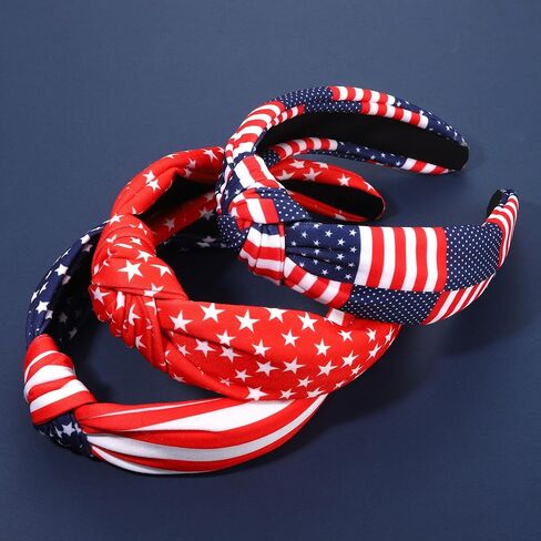 American Flag Headbands 4th of July Knotted Headband USA Star Heart Earrings Patriotic Flower Bow Hair Hoop Headpiece Fourth of July Brooches Bracelets Jewelry Gift in Saudi Arabia