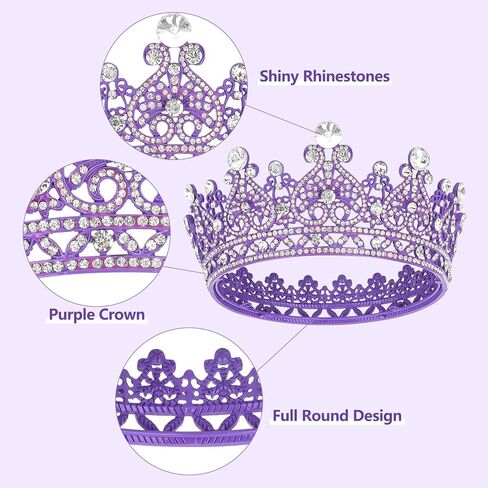 Ondder التيجان والتيجان للنساء عيد ميلاد الأميرة الملكة تاج لامعة للفتيات حجر الراين الزفاف تاج الزفاف الكريستال Quinceanera تاج العروس تيارا عصابات للحزب حفلة موسيقية مهرجان زي in Kuwait