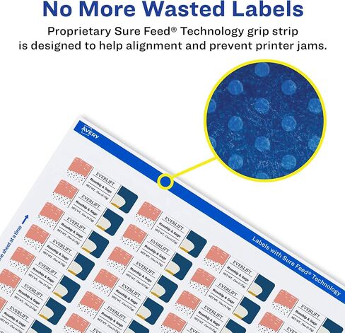 Avery Durable Waterproof Rectangle Labels with Sure Feed, 1.25" x 1.75", 320 Oil and Tear-Resistant Waterproof Labels, Laser/Pigment-Based Inkjet Printable Labels in Saudi Arabia