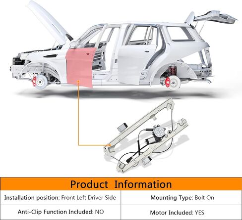Front Left Driver Side Power Window Regulator & Motor Assembly Compatible with Cadillac Escalade/Chevrolet-Silverado Suburban Avalanche Tahoe/GMC-Sierra Yukon,Replace for 741-644 15101785 in Saudi Arabia