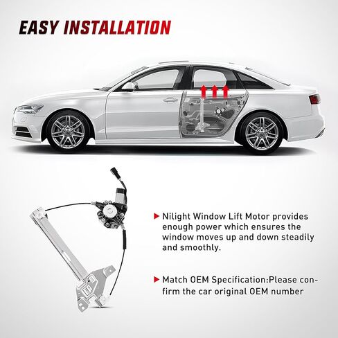 Nilight Power Window Regulator/Motor Compatible with 2006 2007 2008 2009 2010 2011 2012 2013 Chevrolet Impala/Impala Limited 2014 2015 2016 Front Driver Side 748-172 in Saudi Arabia