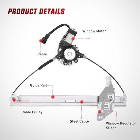 Nilight Power Window Regulator/Motor Compatible with 2006 2007 2008 2009 2010 2011 2012 2013 Chevrolet Impala/Impala Limited 2014 2015 2016 Front Driver Side 748-172 in Saudi Arabia