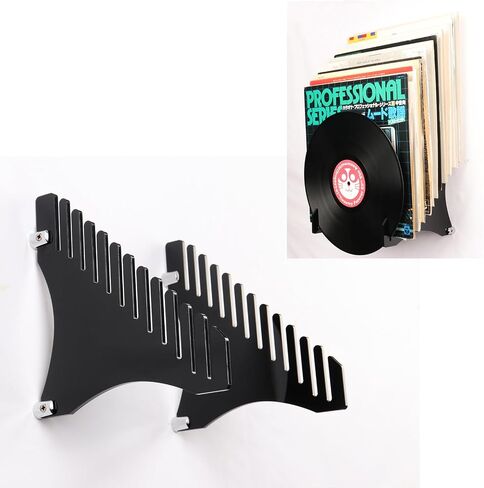 QIXIN Vinyl record holder Vinyl Record display rack Wall MountStepped acrylic Vinyl record stowagerack (Black) in Saudi Arabia