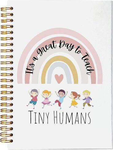 هدايا تقدير المعلم دفتر ملاحظات حلزوني مقاس 5.5 × 8.3 بوصة، يتطلب الأمر قلبًا كبيرًا لتشكيل العقول الصغيرة دفتر ملاحظات حلزوني مبطن بقوس قزح، شكرًا لك على الهدايا للمعلم in Kuwait