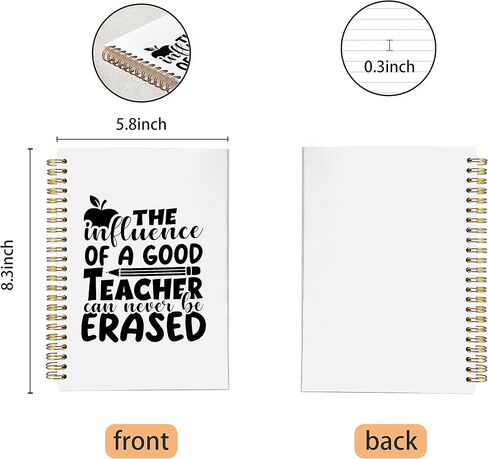 هدايا تقدير المعلم دفتر ملاحظات حلزوني مقاس 5.5 × 8.3 بوصة، يتطلب الأمر قلبًا كبيرًا لتشكيل العقول الصغيرة دفتر ملاحظات حلزوني مبطن بقوس قزح، شكرًا لك على الهدايا للمعلم in Kuwait