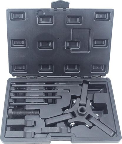 Harmonic Balancer Damper Pulley Puller Tool Remover Extractor Kit Compatible with Ford, GM, Chrysler, Cadillac, Chevy Trucks, Mitsubishi, with Upgraded Version 3 Thin Jaw Puller in Saudi Arabia
