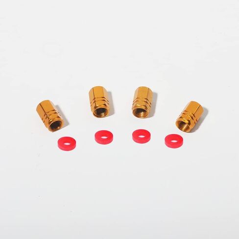 12 عبوة من أغطية جذع صمام إطارات السيارة، أغطية صمامات الإطارات محكمة الغلق مقاومة للغبار، أغطية صمام العجلة، غطاء إطارات السيارة مقاوم للغبار، مناسب عالمي للسيارات وسيارات الدفع الرباعي والدراجات والدراجات النارية (ذهبي) in Kuwait