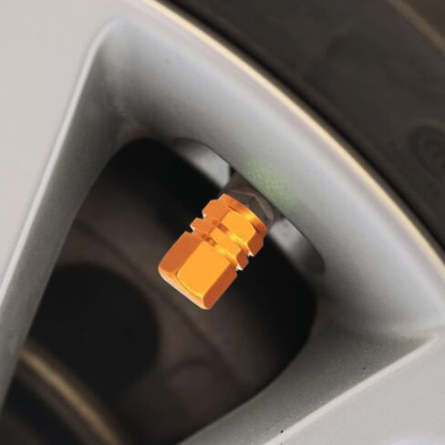 12 عبوة من أغطية جذع صمام إطارات السيارة، أغطية صمامات الإطارات محكمة الغلق مقاومة للغبار، أغطية صمام العجلة، غطاء إطارات السيارة مقاوم للغبار، مناسب عالمي للسيارات وسيارات الدفع الرباعي والدراجات والدراجات النارية (ذهبي) in Kuwait