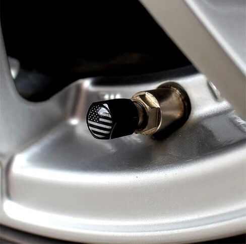 أغطية جذعية صمام إطارات السيارة، أغطية جذعية عالمية لأغطية إطارات السيارات، سيارات الدفع الرباعي، الدراجة، الشاحنات والدراجات النارية، أغطية الإطارات 4 عبوات (أسود E) in Kuwait