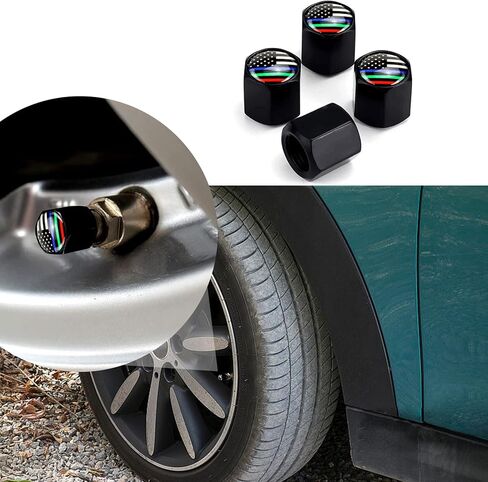 أغطية جذعية صمام إطارات السيارة، أغطية جذعية عالمية لأغطية إطارات السيارات، سيارات الدفع الرباعي، الدراجة، الشاحنات والدراجات النارية، أغطية الإطارات 4 عبوات (أسود E) in Kuwait