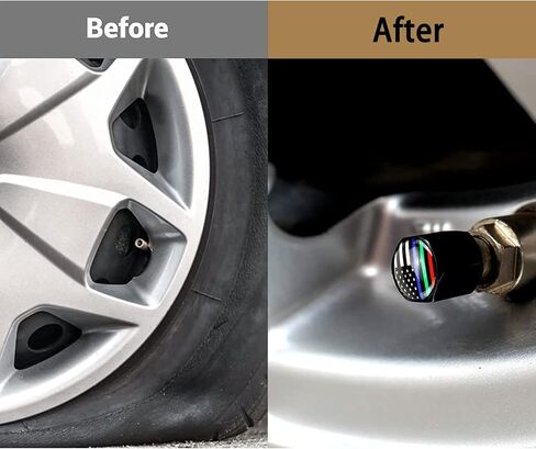 أغطية جذعية صمام إطارات السيارة، أغطية جذعية عالمية لأغطية إطارات السيارات، سيارات الدفع الرباعي، الدراجة، الشاحنات والدراجات النارية، أغطية الإطارات 4 عبوات (أسود E) in Kuwait