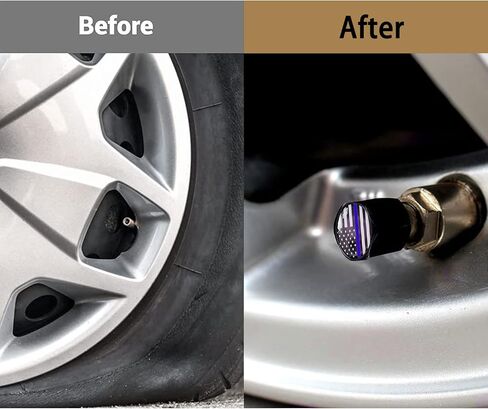 أغطية جذعية صمام إطارات السيارة، أغطية جذعية عالمية لأغطية إطارات السيارات، سيارات الدفع الرباعي، الدراجة، الشاحنات والدراجات النارية، أغطية الإطارات 4 عبوات (أسود E) in Kuwait