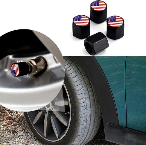 أغطية جذعية صمام إطارات السيارة، أغطية جذعية عالمية لأغطية إطارات السيارات، سيارات الدفع الرباعي، الدراجة، الشاحنات والدراجات النارية، أغطية الإطارات 4 عبوات (أسود E) in Kuwait