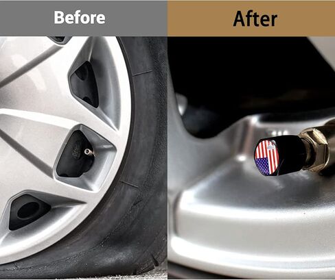 أغطية جذعية صمام إطارات السيارة، أغطية جذعية عالمية لأغطية إطارات السيارات، سيارات الدفع الرباعي، الدراجة، الشاحنات والدراجات النارية، أغطية الإطارات 4 عبوات (أسود E) in Kuwait