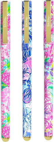 Lilly Pulitzer Colored Pen Set of 3, Includes Pink/Blue/Green Ink, Shade Seekers (Assorted) in Saudi Arabia