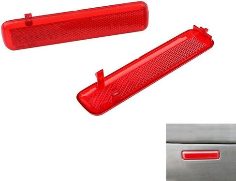 2 PCS Car Door Interior Panel Reflector, 5.51" x 1.18" Safety Warning Modification Board, Replaces OEM Number 15183155, 15183156 Accessories, for Silverado Chevrolet GMC 2003-2007 (Red) in Saudi Arabia