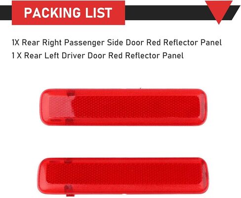 2 PCS Car Door Interior Panel Reflector, 5.51" x 1.18" Safety Warning Modification Board, Replaces OEM Number 15183155, 15183156 Accessories, for Silverado Chevrolet GMC 2003-2007 (Red) in Saudi Arabia