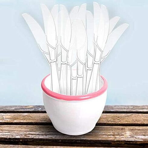 Oojami Heavy Weight Clear Plastic Forks (400 Pack) - Disposable Cutlery for Parties and Events in Saudi Arabia