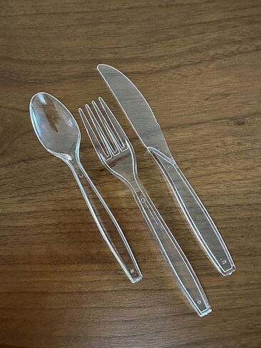 Oojami Heavy Weight Clear Plastic Forks (400 Pack) - Disposable Cutlery for Parties and Events in Saudi Arabia